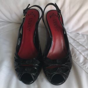 Franco Sarto Black Peep-Toe Heels